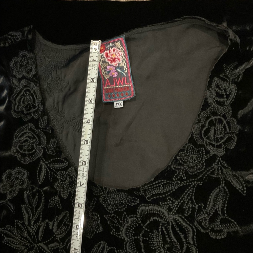 Johnny Was Black Velvet Maxi Dress - Picture 16 of 16